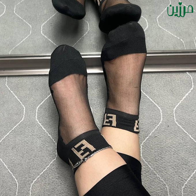جوراب رویه شیشه ای طرح فندی